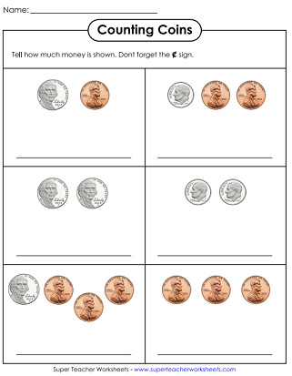 counting coins basic printables