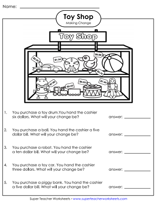 Money - Making Change Worksheets