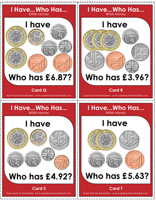 UK Money Worksheets