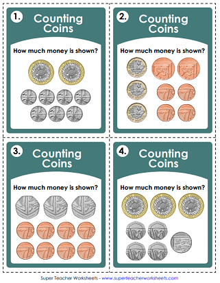 uk pounds counting money worksheets