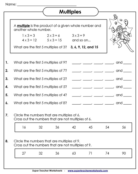 Multiples of Numbers