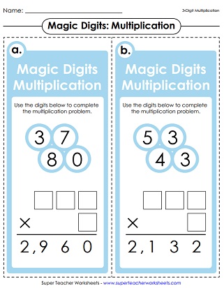 multiplication printables 3 digits times 1 digit