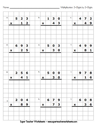 multiplication worksheets 3 digits times 2 digits