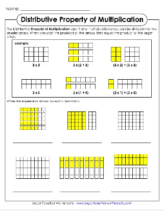 Arrays with Distrubuted Properties of Multiplication Math Worksheet Arrays with Distrubuted Properties of Multiplication Math Worksheet
