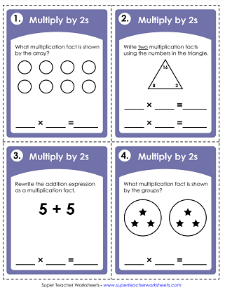 Multiplication by 2s Activities - Task Cards