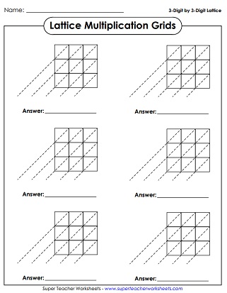 Lattice Grid Printables (Multiplication)