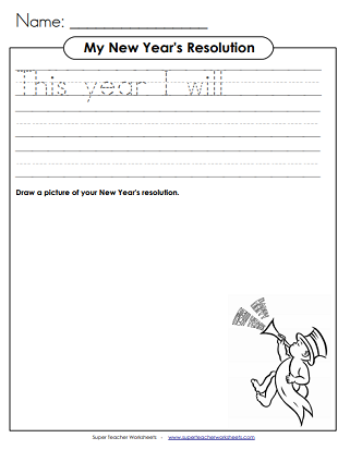 New Year's Resolution Worksheet