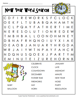 New Year Worksheets