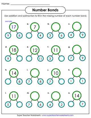 Number Bonds Add Subtract