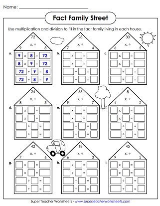 fact families houses