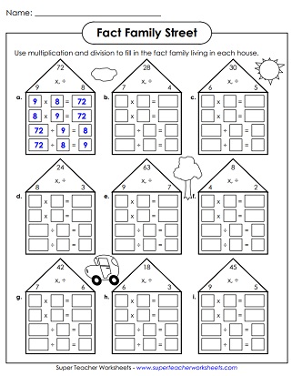 Fact Family Worksheets (Multiplication & Division)