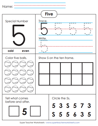 Numbers and Counting up to Ten Worksheets