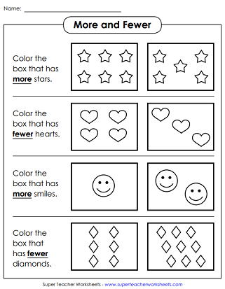 Counting Worksheets (More/Fewer)