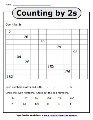 Even And Odd Numbers Chart For 2nd Grade