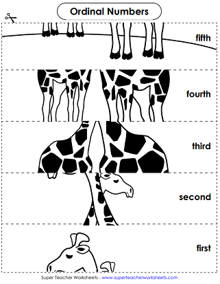 Ordinal Number Activity Worksheets