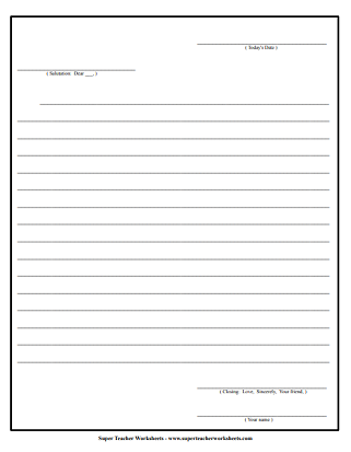 Download Printable 3/4 inch Rule Handwriting Paper PDF