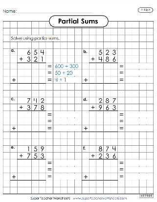 Partial Sums Worksheet - Graph Paper Partial Sums Worksheet - Graph Paper