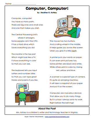 Color the Computer Parts Worksheet  Teaching computers, Kindergarten  worksheets, Computer basics