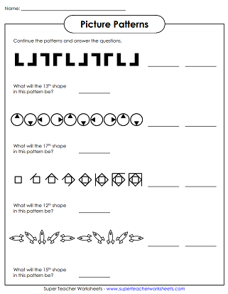 Picture Pattern Worksheets