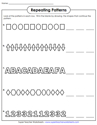Printable Picture Pattern Worksheets