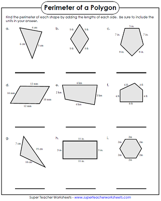 Perimeter Worksheets
