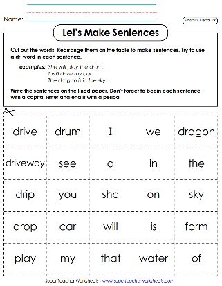 Phonics Worksheets - DR Blend Sound