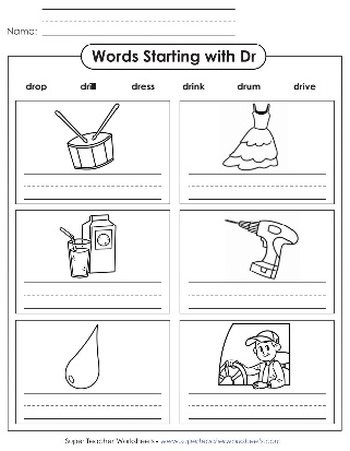 DR Blend Sound - Printable Phonics Worksheets