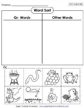 Printable Phonics Worksheets - Consonant Blend - GR