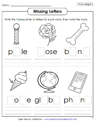 Long O Vowel Phonics Worksheets