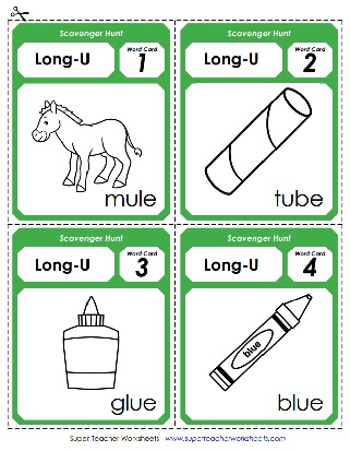 Long Vowel Sound U Printable Worksheets Phonics