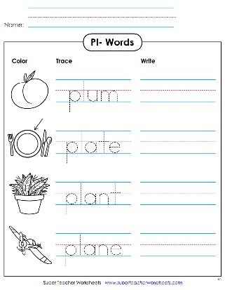 Phonics Worksheets - PL Consonant Blend Sound Phonics Worksheets - PL Consonant Blend Sound