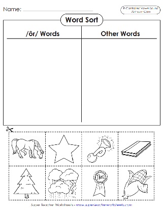 Phonics Printable Worksheets - R controlled OR