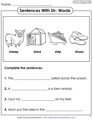 Phonics Worksheets - SH Sound