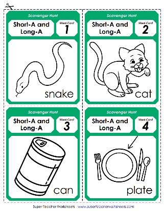 Printable Phonics Worksheets - Long A, Short A Sounds