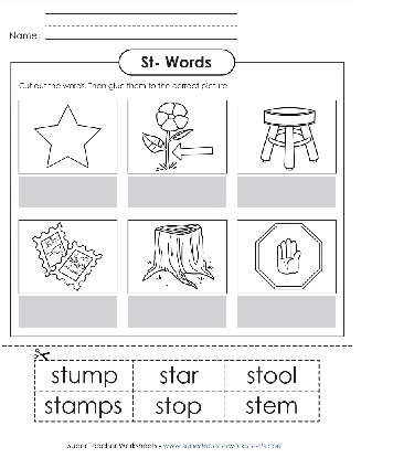 Phonics Worksheets - ST Consonant Blend Sound