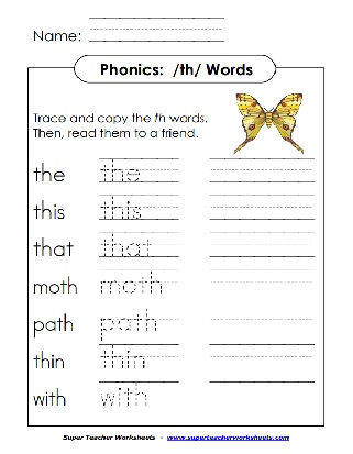 Phonics Worksheets - TH Sound