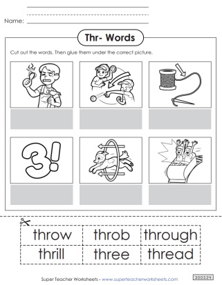 Printable Phonics Worksheets: THR Printable Phonics Worksheets: THR