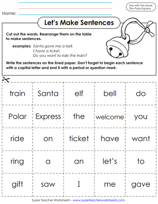 Polar Express - Make Sentences Activity