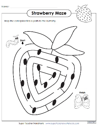 Maze Worksheet; Hungry Caterpillar