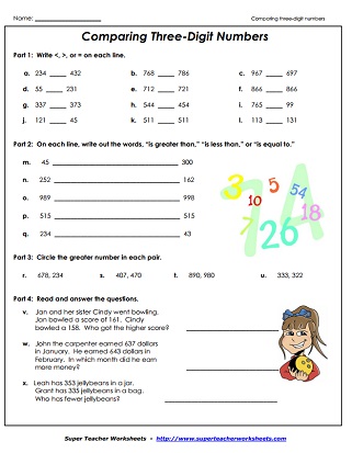 place value 3 digit numbers