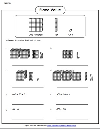 Printable Place Value Worksheets