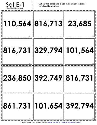 Place Value - Ordering Numbers