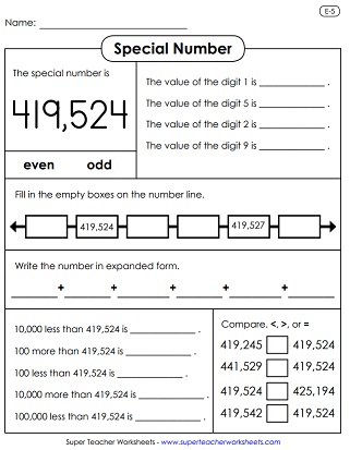 Printable Place Value Worksheets