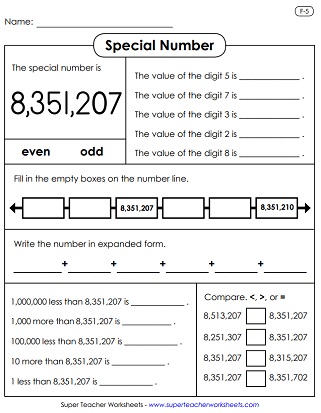Place Value Worksheets (Printable)