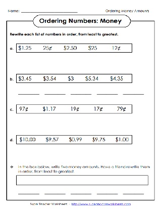 Printable Money Worksheets