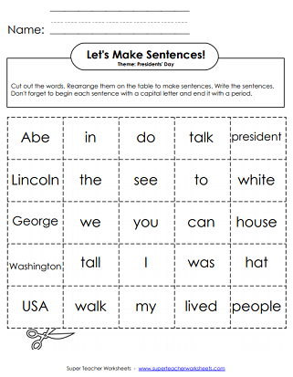 President's Day Printable Activity