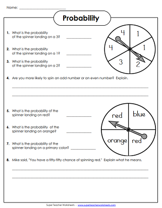 Probability Worksheets