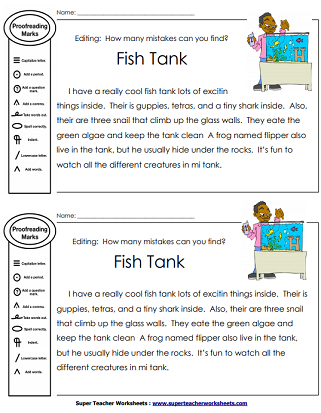 Proofreading Paragraphs - Printable Worksheets