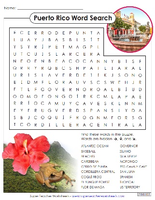 Puerto Rico Word Search