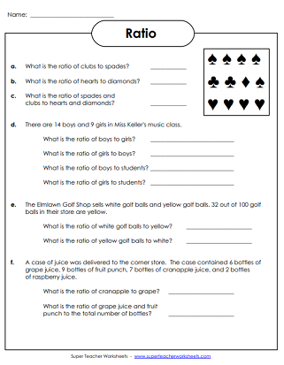 Ratio Worksheets and Activities
